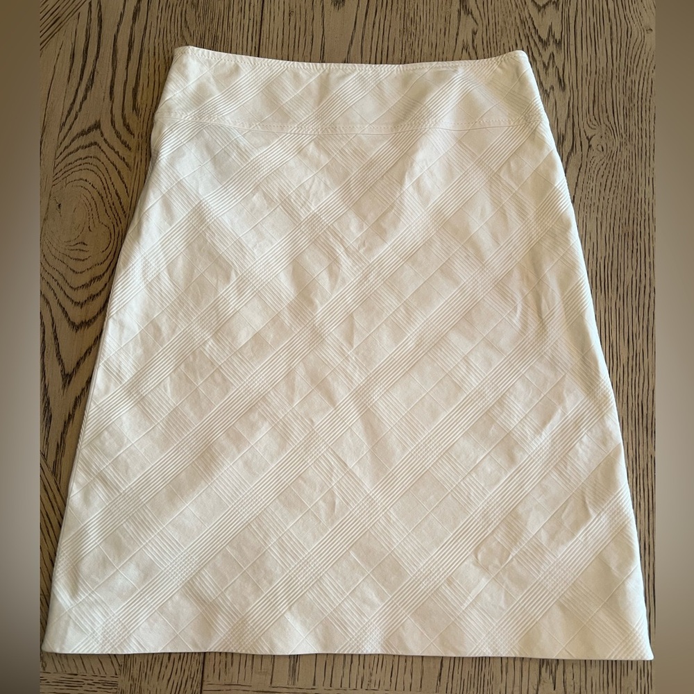 Burberry white cotton a-line skirt size 6
